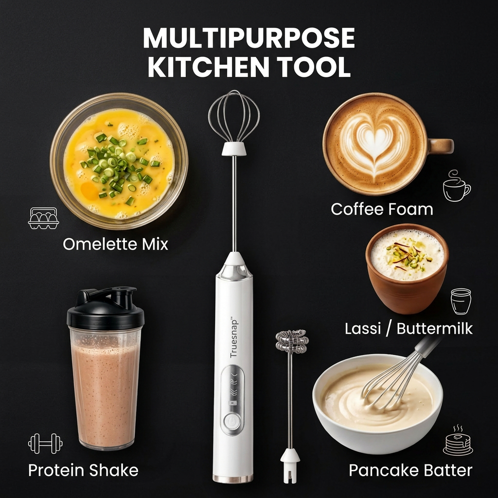 Mini Electric USB Rechargeable Handheld Milk Frother & Egg Beater