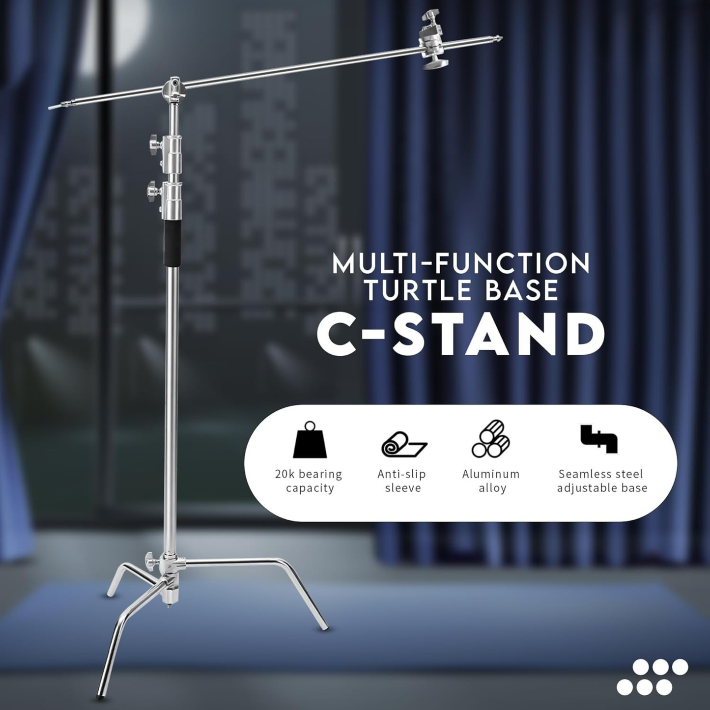 9.5 Ft Heavy Duty C-Stand | Boom Arm | Photo & Video Lighting