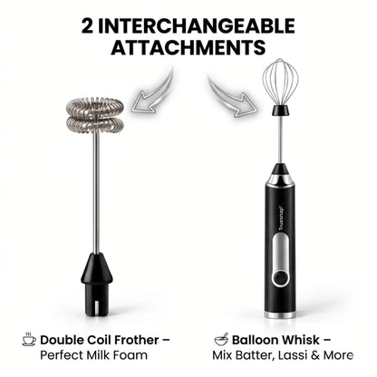 Mini Electric USB Rechargeable Handheld Milk Frother & Egg Beater
