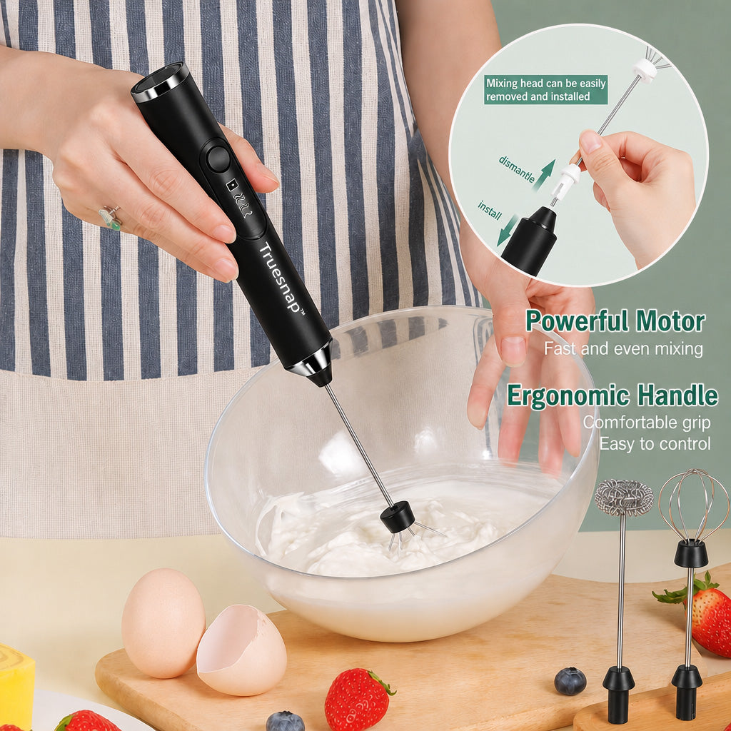 Mini Electric USB Rechargeable Handheld Milk Frother & Egg Beater