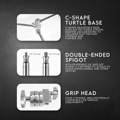 9.5 Ft Heavy Duty C-Stand | Boom Arm | Photo & Video Lighting