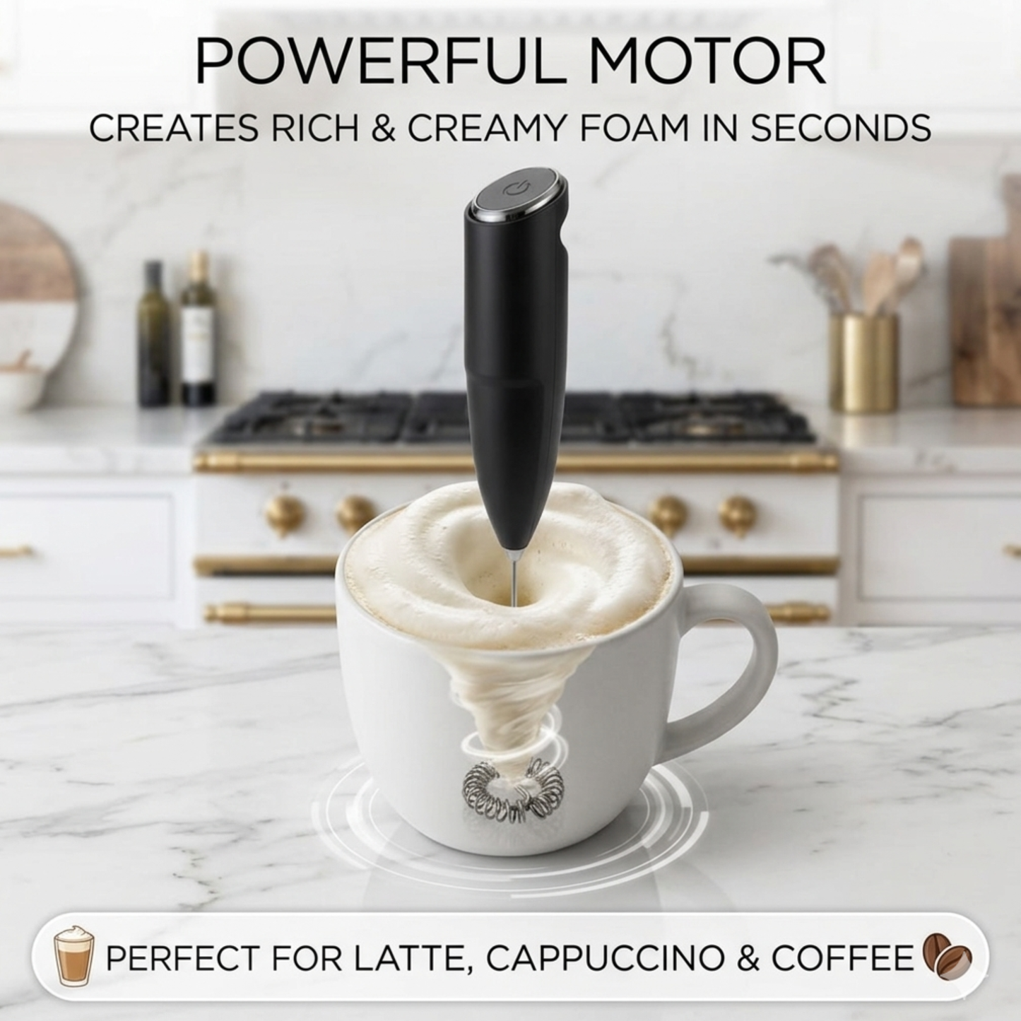 Milk Frother for Coffee with Stand