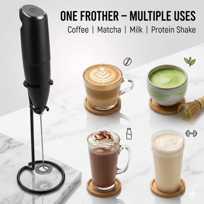 Milk Frother for Coffee with Stand