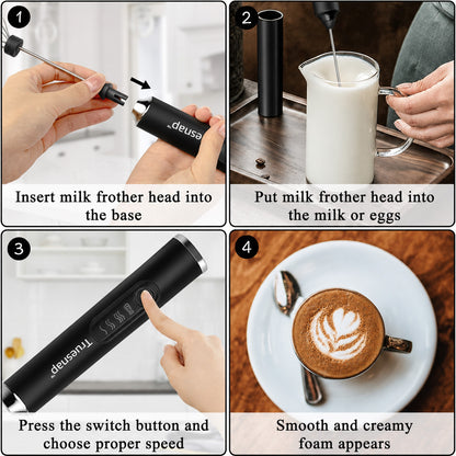 Mini Electric USB Rechargeable Handheld Milk Frother & Egg Beater