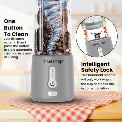 Truesnap Quix Portable Blender – 230W High-Speed Smoothie Maker | USB-C Rechargeable, Leakproof, BPA-Free