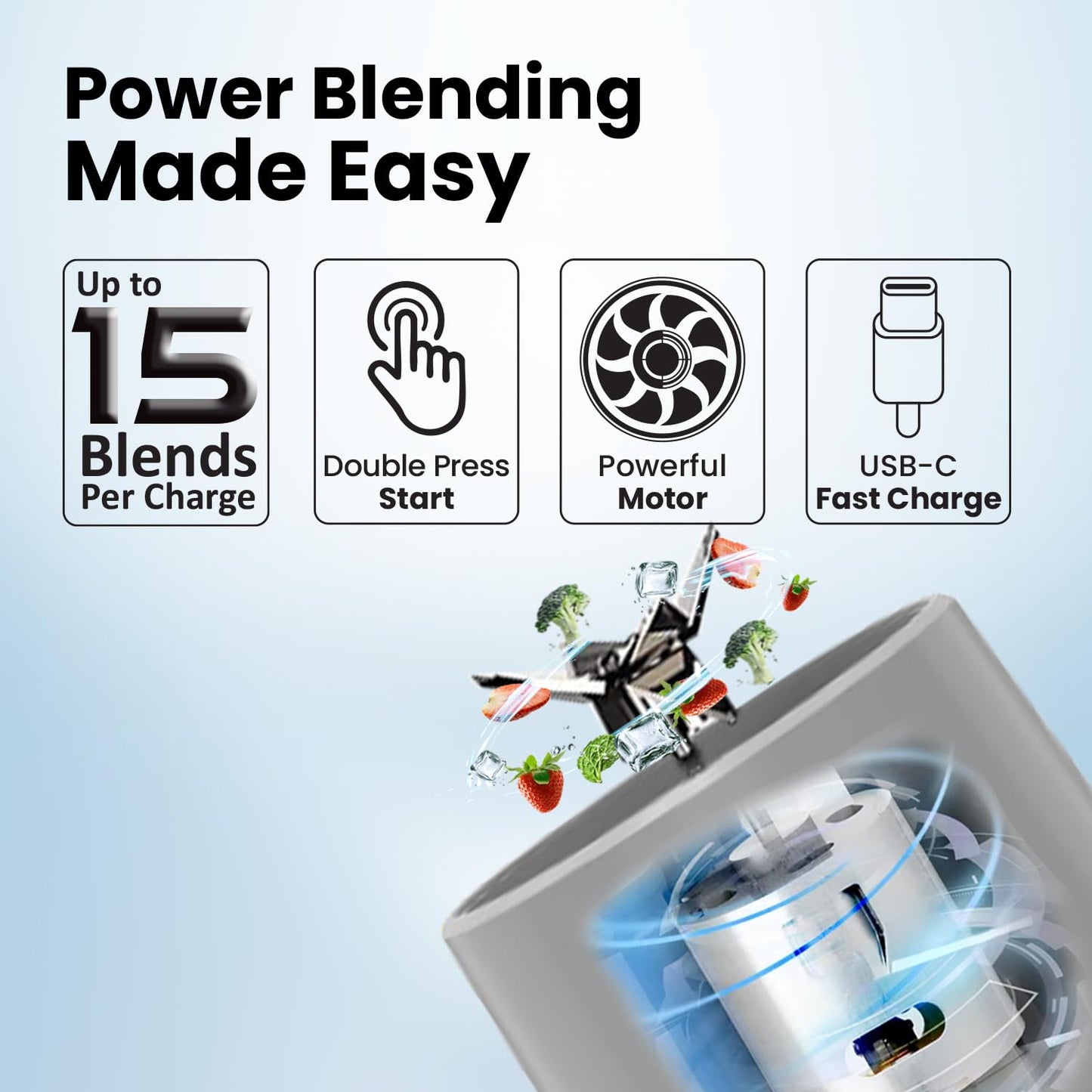 Truesnap Quix Pro Portable Blender – 230W, 500ml Rechargeable Smoothie Maker