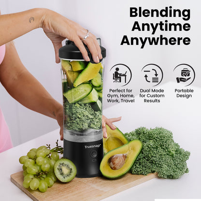 Truesnap Blitz Portable Blender – 230W High-Speed Smoothie Maker | 600ml Capacity, Dual Mode, USB-C Rechargeable, Leakproof & BPA-Free