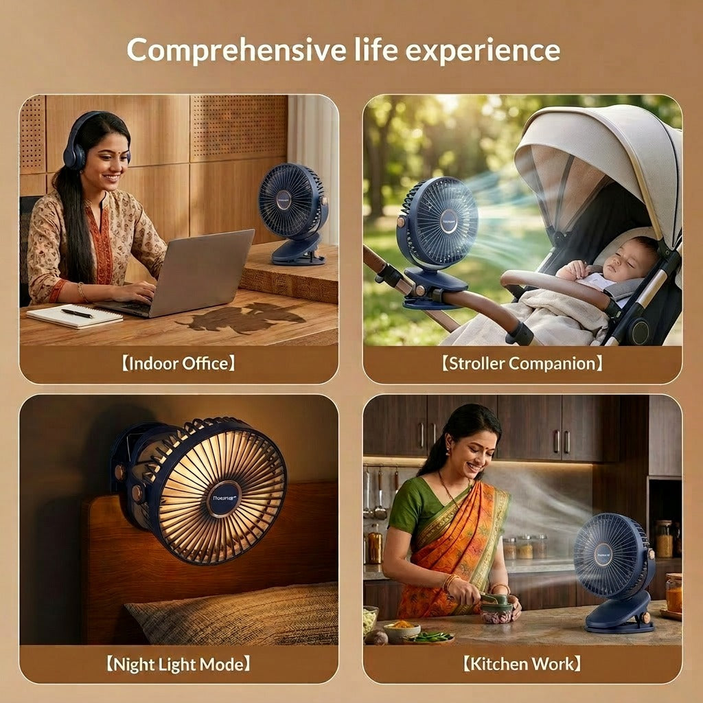 USB Rechargeable Clip Fan