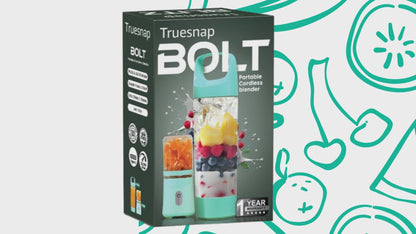 Truesnap BOLT Portable Blender – 230W High-Speed Smoothie Maker with Extra 350ml Carry Bottle | USB-C Rechargeable, Leakproof, BPA-Free